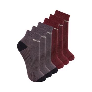 Imagem de Kit com 6 Pares de Meias Cano Curto Speedo 8034 Colorido, Vinho, 33-38