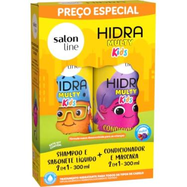 Imagem de Salon Line, Kit Shampoo e Condicionador Infantil, Hidra Multy, Vegano - Todos os Tipos de Cabelos, 300 ml cada