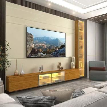 Imagem de Estante para TV e Home Theater até 90 Polegadas com LED com Vidro Refl