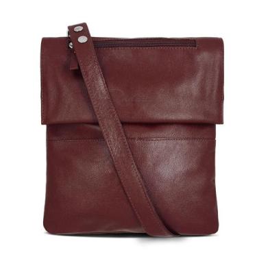 Imagem de Bolsa Transversal Feminina de Couro Nina - Relicário, Pinhão