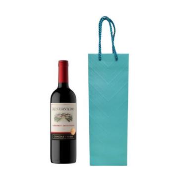 Imagem de Kit 2 Sacolas para Garrafa Vinho Colorida Embalagem Bebidas - Multiart
