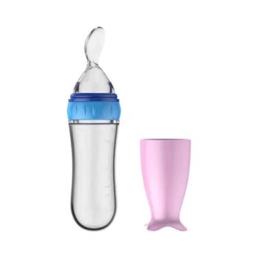 Imagem de Mamadeira De Silicone Com Colher Para Bebês, Colher De Apertar Para Ce