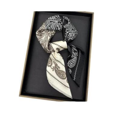 Imagem de Lenço De Seda Rosa Floral 70cm Para Mulheres, Elegante E Versátil, Len