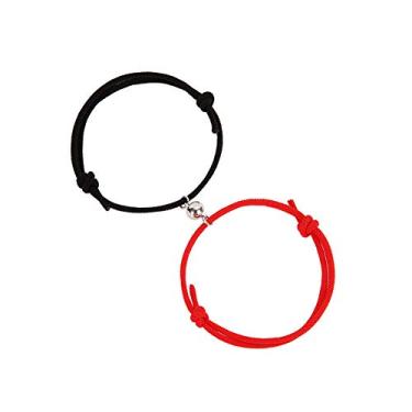 Imagem de Pulseira magnética de relacionamento para casais Corda de atração mútua Bracelete de casal trançado Pulseira da amizade para melhor amiga namorado namorada