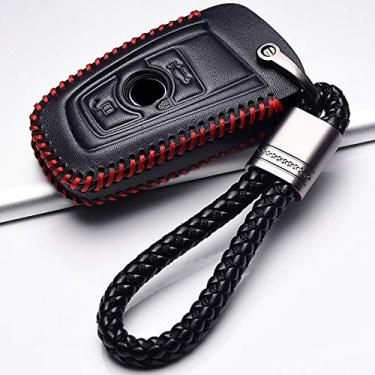 Imagem de WSWJDW Proteção Shell Couro Bolsa para Chave do Carro Capa Chaveiro Anel Bolsa para Chave, Adequado para BMW 520 525 f30 f10 F18 118i 320i 1 3 5 7 X3 X4 M3 M4 M5,4