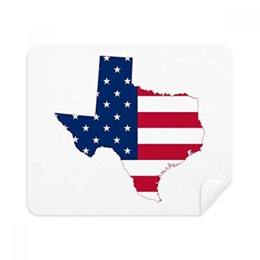 Imagem de Pano de limpeza de tela de 2 peças de tecido de camurça com mapa de estrelas do Texas EUA