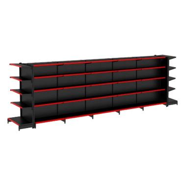 Imagem de Gondola Centro 170 Amapa Flex Kit 5 Metros 2 Ponta Preto PE 