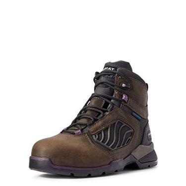 Imagem de ARIAT Bota de trabalho masculina Rebar Flex 15,24 cm à prova d'água bico de carbono Western, Marrom escuro, 12