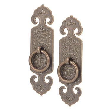 Imagem de Punho de latão, resistente à corrosão requintado bonito resistente à ferrugem design retro antigo punho de latão para porta de armário para gaveta