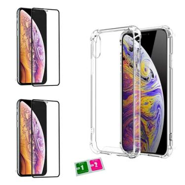 Imagem de Kit Capinha Antishock + 2X Película 9D Cobre Tudo Compatível iPhone XS Max