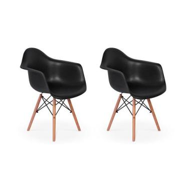 Imagem de Conjunto 2 Cadeira Charles Eames Wood - Daw - Com Braço - Design - Pre
