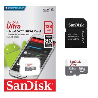 Imagem de Cartão Memória 128gb Micro Sd Ultra 80mbs Classe 10 Sandisk