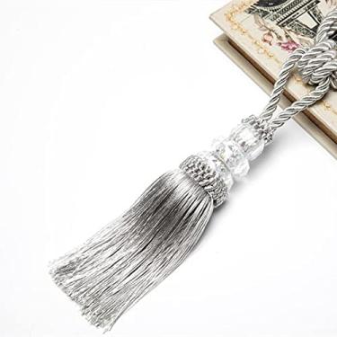 Imagem de 1 peça Corda Corda Amarra Corda Acessórios de Janela Cristal com Contas de Ouro Corda Decorativa para Cortinas Fivela Corda Acessórios para Quarto, Prata, 1 peça