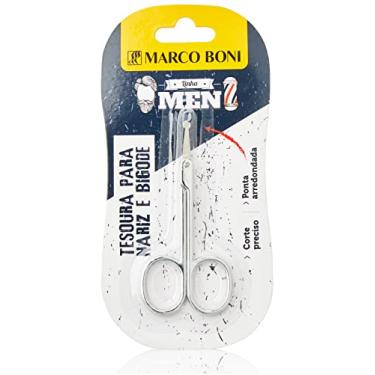Imagem de Tesoura para Pelos de Bigode e Nariz, Ponta Arredondada, Aço Niquelado, 1732B, Marco Boni, 1 Unidade