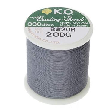 Imagem de KO Nylon Beading Thread, Dark Grey Color, Japanese Pre-Waxed 100% Nylon, 330TEX, Tangle Resistant Knotting Cords, 50m /55 yds Spool, Use for Seed Bead Projects, Loom Work & Bead Weaving