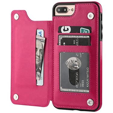 Imagem de Capa de telefone flip retro de couro de luxo para iPhone 14 13 12 11 Pro Max Mini XR X XS Max 8 7 6S 6 Plus 5S SE3 2022 2020, Rose, para iPhone 6 6s Plus
