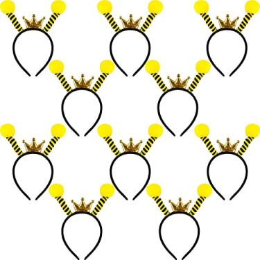 Imagem de Trounistro Pacote com 10 faixas de cabelo de abelha com arco de abelha e tentáculo de abelha, acessórios para fantasia de abelha para cosplay, lembrancinhas de festa de aniversário