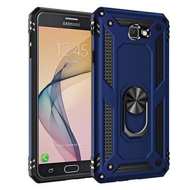 Imagem de LVSHANG Capa de celular para Samsung Galaxy J7 Prime, capa e suporte, com capa magnética, proteção resistente à prova de choque para Samsung Galaxy J7 Prime (cor: azul)