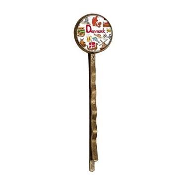 Imagem de Dinamarca Landscap Animais Bandeira Nacional Retro Metal Hair Bobby Pin Headwear