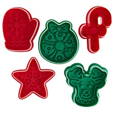 Imagem de R & M International Doces e biscoitos de Natal, conjunto de 5 carimbos de biscoitos, tamanho normal,