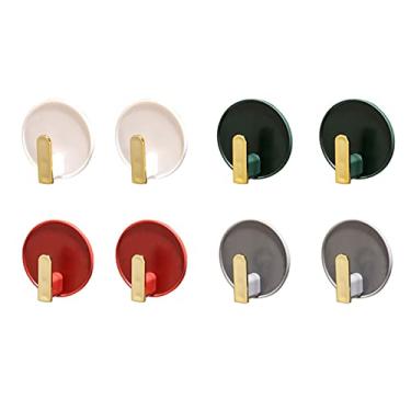 Imagem de KIZQYN Ganchos de casaco cabide montado na parede, cabide de casaco montado na parede, ganchos de parede de metal elegantes modernos, para entrada, banheiro, quarto, cabide de cozinha montado na parede (cor: b)