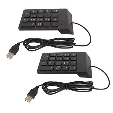 Imagem de Teclado Numérico Com Fio, Teclado Numérico Linha de 4,9 Pés Conexão USB 18 Teclas Digitação Silenciosa No Escritório (2 pedaços)