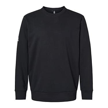 Imagem de adidas Moletom de golfe masculino golfe, gola redonda, preto, extra grande