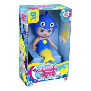 Imagem de Boneca Acqua Toys Tubaraozinho Bebe Shark Azul Super Toys - Supertoys