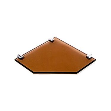 Imagem de Porta Shampoo de Canto Reto em Vidro Bronze Lapidado - Aquabox - 20cmx20cmx8mm