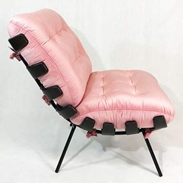 Imagem de Poltrona Costela Veludo Rosa Candy - Poltronas do Sul