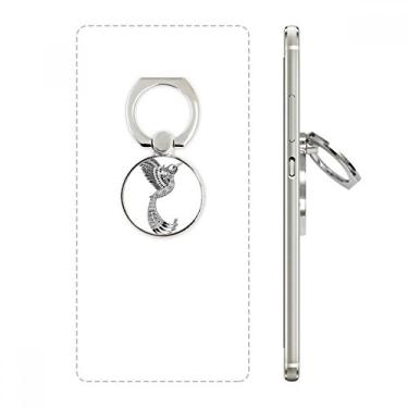Imagem de Suporte de anel de telefone de pena longa para corrida com pintura de pássaro, suporte ajustável