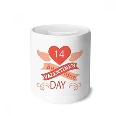 Imagem de DIYthinker Caixa de moedas vermelha do Dia dos Namorados Be Mine em cerâmica para presente de cofrinho