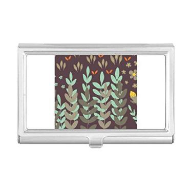 Imagem de Porta-cartões de visita com tinta de planta marrom verde