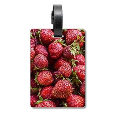 Imagem de Fresh Strawberry — Bolsa de viagem com imagem de frutas vermelhas e etiqueta para cartão de bagagem