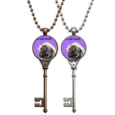 Imagem de OFFbb-USA Primate Baboon Wild Papio chaveiro pingente joia decoração de casal