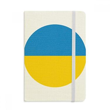 Imagem de Caderno com a bandeira nacional da Ucrânia com estampa de símbolos europeus, capa dura para diário clássico A5