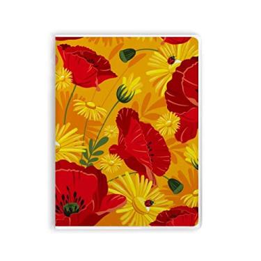 Imagem de Caderno de pasta de goma de milho com flores em lona, capa macia