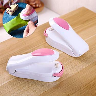 Imagem de KKmoon Máquina de Selagem a Vácuo, Seladora de Sacos de Plástico, Seladora de Sacos de Alimentos, Rosa, Semi-Automático