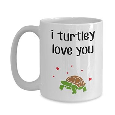 Imagem de Caneca I Turtley Love You – Canecas de café de tartaruga – Copo de chocolate quente divertido – ideia de de Natal