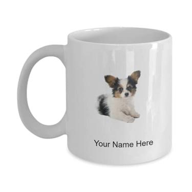 Imagem de Caneca personalizada Papillon-Puppy – Caneca de café para amantes de filhotes Papillon, ideia de amantes de filhotes – Caneca de café de 325 ml