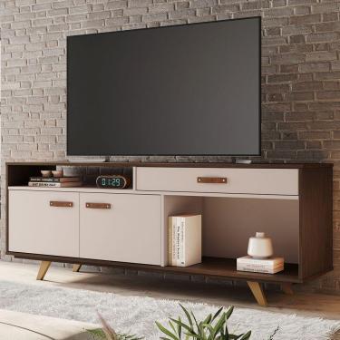 Imagem de Rack Para Tv Até 65 Polegadas ímpar 2 Portas 1 Gaveta Café/off White - Jcm Móveis