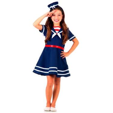 Imagem de Fantasia Marinheira Vestido Infantil - Profissões - Marinheiros