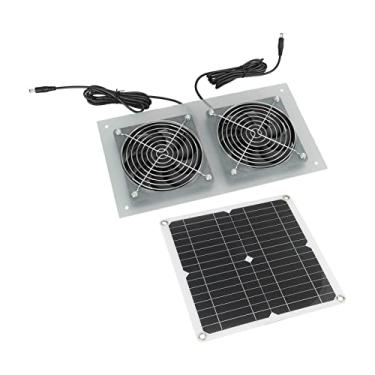 Imagem de Ventilador Acionado por Painel Solar, IP65 à Prova d'água, Kits de Ventilador Duplo Movido a Energia Solar, Motor de Baixo Ruído, Rolamento Duplo de Esferas para Estufa, para Casa de Campo
