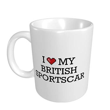 Imagem de Caneca de café de colega de trabalho I Love My British Sportscar Caneca de café caneca de café feminina exclusiva canecas de café