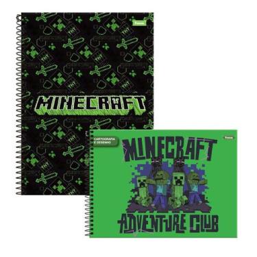 Imagem de Kit Caderno Espiral Minecraft + Caderno Desenho Minecraft - Foroni
