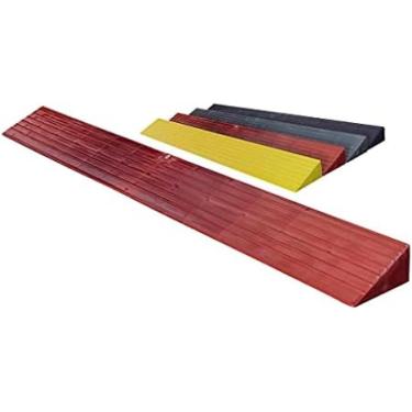 Imagem de Rampas De Degraus Internos Com Elevação De 5/6/7 Cm, Rampa De Limiar De Cadeira De Rodas De Plástico Ecologicamente Correta Para Carro, Bicicleta, Garagem, Armazém, Cortador De Grama,Vermelho,100X