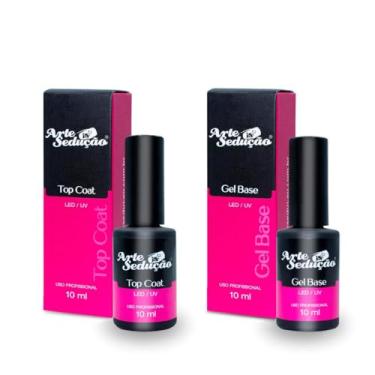 Imagem de Kit Gel Base Transparente + Top Coat 10 ml, Arte Sedução