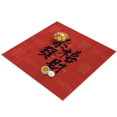 Imagem de Mahjong mat Tapete de mahjong de tecido misturado, tapete de mesa de mahjong antiderrapante e resistente ao desgaste, adequado para dominós de pôquer de mahjong (Color : Style 4, Size : 80x80cm)