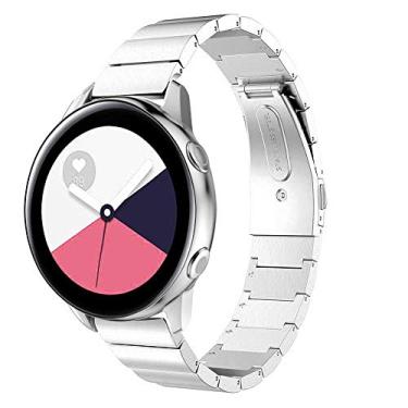 Imagem de Pulseira Metal Aço Inoxidável para Samsung Galaxy Watch Active 40mm - Gear S2 Classic - Gear Sport R600 - Galaxy Watch 42mm - Amazfit Bip - Prata - Marca Ltimports