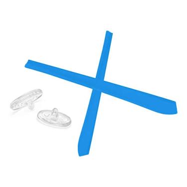 Imagem de Kits de borracha de substituição de meias e almofadas de nariz azuis para óculos Oakley Wingspan OX5040